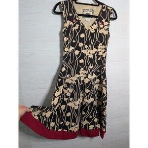 Effie's Heart Art Teacher Dress Pockets Floral Retro Rockabilly Work Artsy M NEW